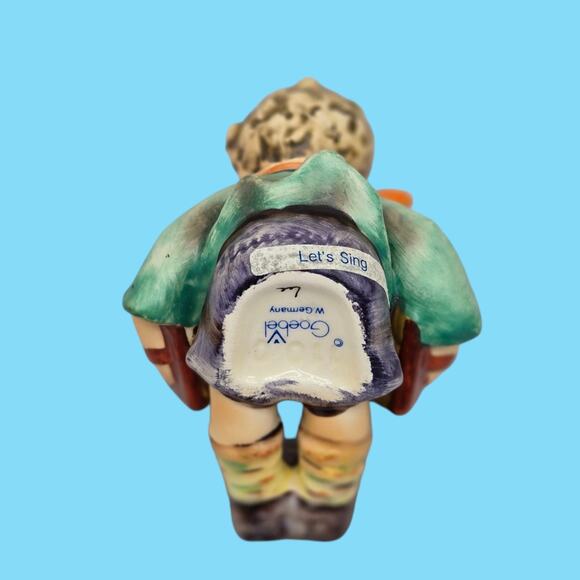 #110 Hummel TMK-5 Let's Sing Boy Figurine & 1st Ed. 1978 bas-relief Goebel Bell - Picture 8 of 16
